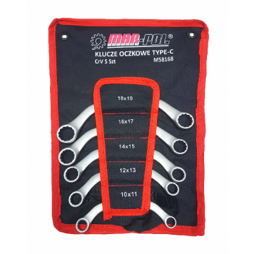 C tipa atslēgu komplekts - 5 gab. 10-19 mm (M58168)