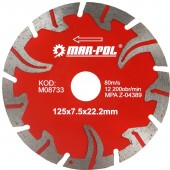 Dimanta Griešanas Disks Betonam, 125x7.5x22,2Mm (M08733)