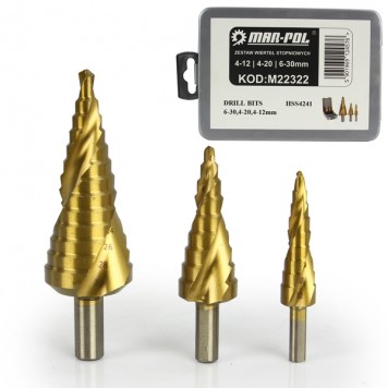 Pasūtīt Spirālveida Koniski Urbji, Z4-12; 4-20; 6-30 Mm (M22322) - Rīga, Daugavpils - Latvija, Lietuva, Igaunija