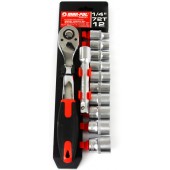 Tirkšķatslēga 1/4" + 12 Galviņas 10-22Mm (M58204)