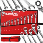 Kombinētās Uzgriežņu Atslēgas Ar Sprūdratu, 12 Gab., 8-19 Mm (M58603)